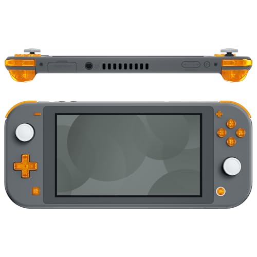 Image of eXtremeRate Clear Orange Replacement ABXY Home Capture Plus Minus Keys Dpad L R ZL ZR Trigger for Nintendo Switch Lite, Full Set Buttons Repair Kits with Tools for Nintendo Switch Lite