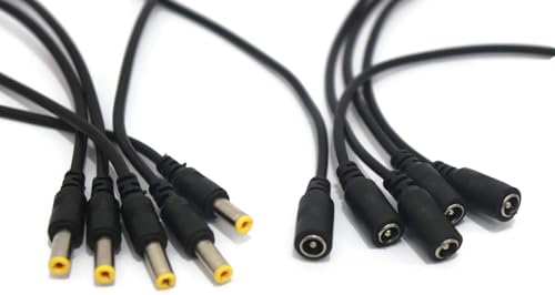 Image of 5 Pair Ultra Thick DC Power Connector Set, 12V 5A Male & Female Screw Terminal Adapter, 5.5mm x 2.1mm Solderless Barrel Jack for High-Power CCTV Security Camera, LED Strips & DVR