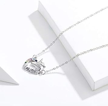 EVER FAITH Halsketting, eenhoorn, kroon, zirkonia, hanger