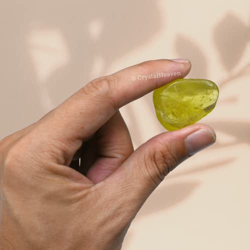 Image of Certified Lemon Quartz Crystal Healing Tumbled Stone, Natural Polished Crystals for DIY Crafts, Manifestation, Meditation, Pooja Feng Shui and Reiki Healing (30 Grams)