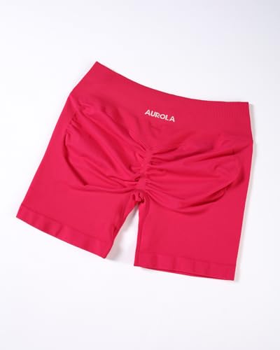 Image of AUROLA Influence Workout Shorts for Women,2.5 3.5 4.5 5.5 6.5 No Roll Up Squat Proof Scrunch Seamless Compression Gym Short