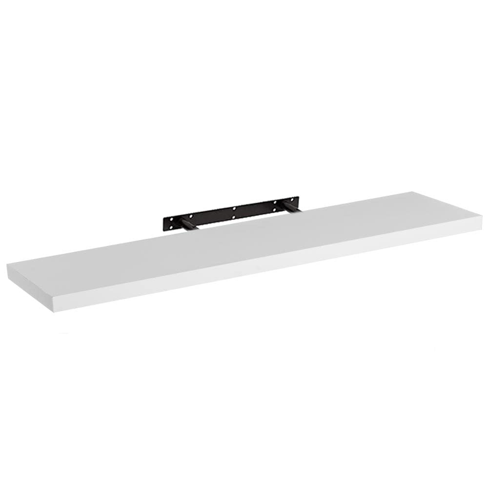 LOLAhome Estante de Pared Flotante de Madera MDF Blanco Decorativo,Balda de Pared,De 23x120 cm para Salón, Cocina, Oficina, Dormitorio,Resistente