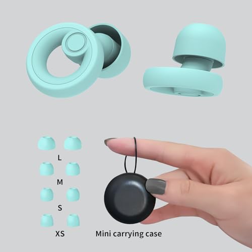 Image of Ear Plugs for Noise Cancelling Ear Protection EarPlugs for Sleep,Concerts,Work,Study,8 Size Eartips with Small Box,Perfect Silicone Earplugs for Noise Reduction (Tblue, 1 Pair)