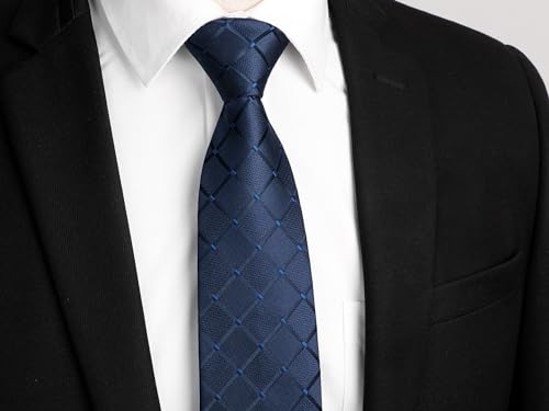Image of Enlision Ties for Men Solid Color 3.35 inch Formal Business Necktie Classic Satin Mens Wedding Party Ties