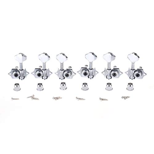 Wilkinson 3R3L Mécaniques Vintage Open Machine Heads pour Guitare Acoustique,Bouton Bean Butter Chrome - Les Beatles, Paul McCartney, John Lennon, RIngo Starr, George Harrison Wilkinson 3R3L Mécaniques Vintage Open Machine Heads pour Guitare Acoustique,Bouton Bean Butter Chrome
