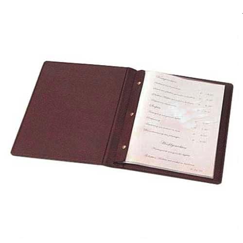 Image of NJ Restaurant Leather Menu Covers Holders screw fitting 9x12 inch Inches, Menu Presenters for Restaurants, Menu Holder: BROWN (8)