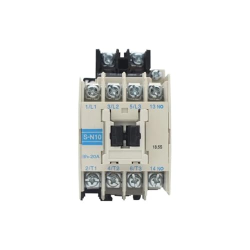 Contactor CA magnético eléctrico S-N10 de 220 V-660 V y 10 A, compatible con contactores CA Mitsubishi trifásicos.