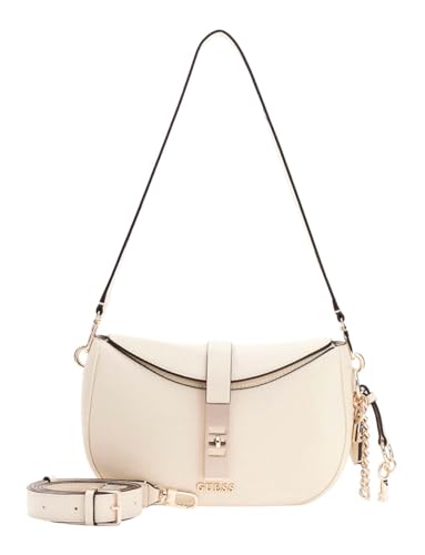Sac à épaule GUESS Brooke cream white en simili cuir écru pour femme