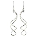 NOVICA .925 Sterling Silver Swirl Dangle Earrings, 'Gentle Sigh'