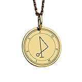 Halskette aus 925er-Sterlingsilber, 24 mm, 45,7 cm lange Kette, Heiliger Jophiel, Signatur-Halskette, Erzengel-Siegelschmuck, Schutzanhänger, Schutzengel-Talisman, okkult, vergoldet, handgefertigter