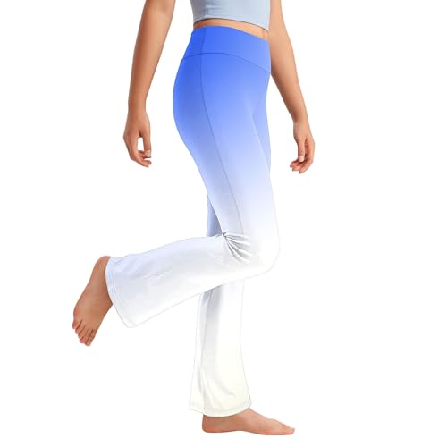 Toddler Girls Gradient Straight Leg Comfort Yoga Pants Teens High Waisted Activewear Leggings for Kids 2-13 Years3