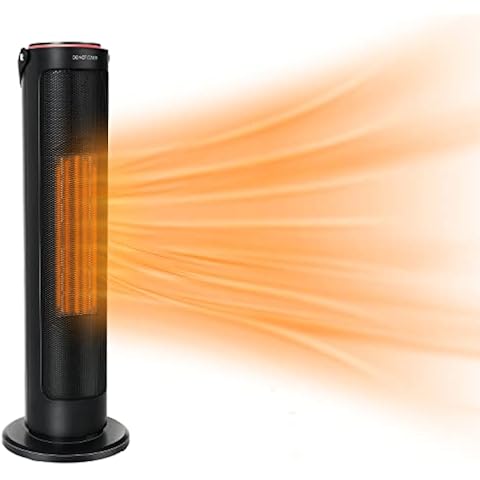 Electric Fan Heater 2000W Electric Ceramic Vertical Space Heater with Timer LED Display Touch & Remote Control 3 Heat Settings 65°Oscillation, Silent & Safety Protection, for Home, Office, Bedroom Cover