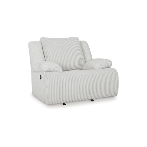 Signature Design by Ashley Top Tier Modern Indoor Upholstered Manual Rocker Recliner, White