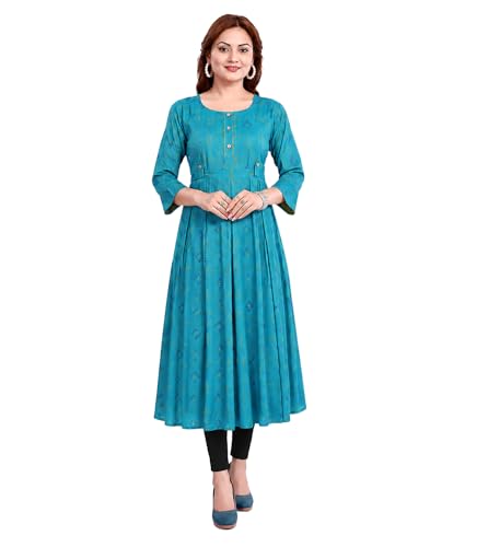 Image of B2F Women's Cotton Rayon A-Line Feeding Kurta Maternity Kurta, Feeding Kurti with Zip