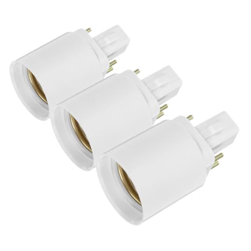 LOORGVEL Adaptateurs De Douille D'ampoule G24q Vers E27 Ignifugés, Convertisseurs De Culot à 4 Broches, Compatibles Led, Lot De 3, Usage Domestique Et Commercial, Tension Ac 100-240v