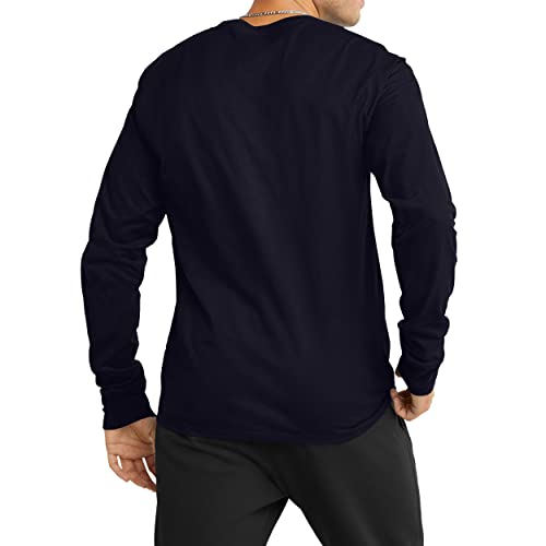 Champion Mens Classic Jersey Long-Sleeve Tee Shirt, Black, Large Us #TOP2
