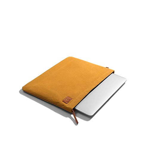 Image of DailyObjects Solid Skipper Sleeve | Stylish Durable Poly Cotton Canvas Material for Laptops & iPads | Zip Closure & Soft Cotton Inner Lining with Printed Slip Pockets