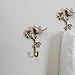 SOFFEE DESIGN 2pcs Metal Gold Coat Hooks with 3D Bird & Flowers Shape, Heavy Duty for Entryway, Bathroom, Bedroom Farmhouse Decoration