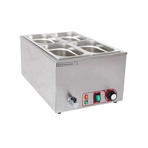 baño María de acero inoxidable baño María eléctrico profesional con grifo de vaciado y control de la temperatura Avec 4 Bacs GN 1/4