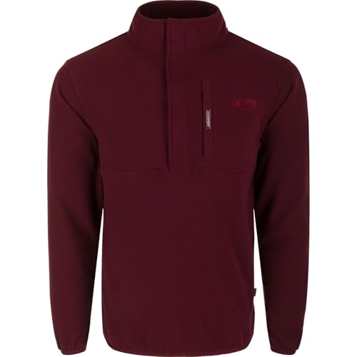 Drake Waterfowl Men's Camp 2.0 Fleece Pullover | Hunting Anti-Pill Moisture Wicking 1/4 Neck Snap Sweater with Chest Pocket