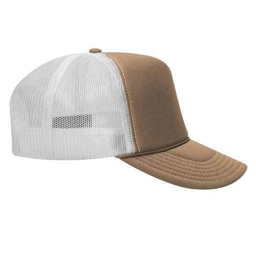 Image of OTTO Polyester Foam Front 5 Panel High Crown Mesh Back Trucker Hats in 97, Bulk, Wholesale
