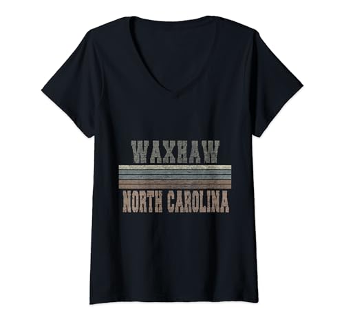 Retro Waxhaw North Carolina T-Shirt mit V-Ausschnitt