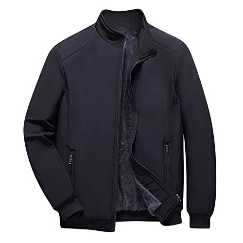 Veste longue rembourrée contre le froid en velours bleu homme taille XL protectrice