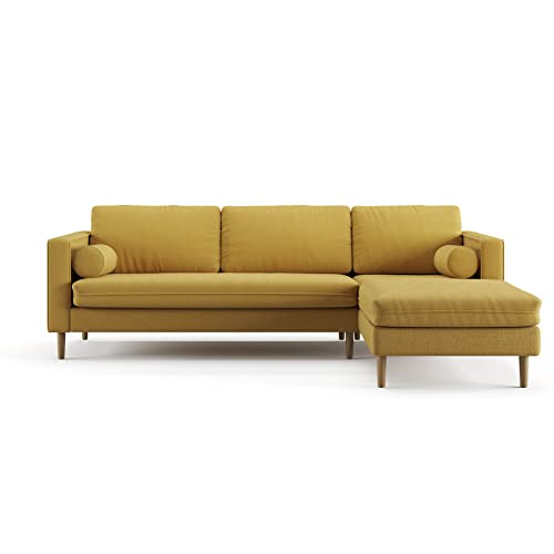 Palo Sofa |Left Sectional (8.25 feet Length) | Removable Fabrics,Canary Yellow