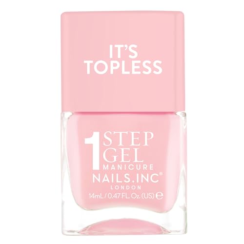 Nails Inc Its Topless Gel-Like Nail Polish 4-in-1 Base Coat Treatment Colour & Top Coat Long Lasting Strong Chip Free Nails Glossy Salon Quality Manicure Air Dry Nail Polish Sabrina 14 ML