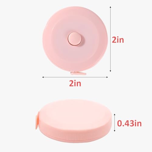 Set de 2 cintas métricas retráctiles duales de 1.5 m rosa miniatura 2