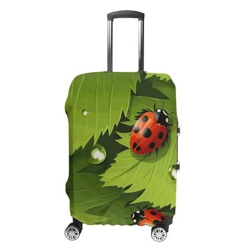 Leaves And Ladybugs Travel Luggage Cover Anti-scratch Suitcase Cover Elastic Suitcase Protective Cover Fits 19-32 Inch Luggage XL