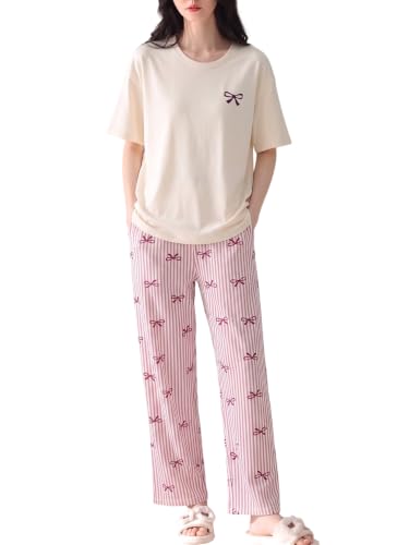 Image of Louis Luxe Cotton Blend Womens Korean Night Dress || Full Pyjama Set ||Korean Nightsuit || Women Nightwear ||Round Neck Full Sleeve Nightsuit || Loungewear || Everyday Nightdress (ND-10)