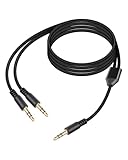 GELRHONR 3FT 3,5mm Audio Aux Splitter, Klinkenkabel 3,5 Stecker auf 2 Stecker Kabel, 1/8 Aux Y Splitter für Kopfhörer, Lautsprecher, Telefone, Laptop (1 zu 2)