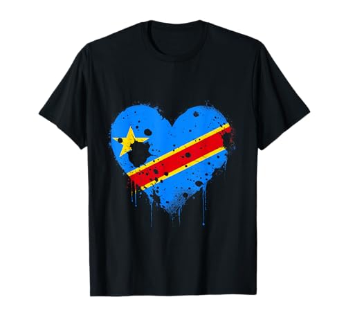 Democratic Republic Of Congo Vintage Heart Congolese Roots T-Shirt
