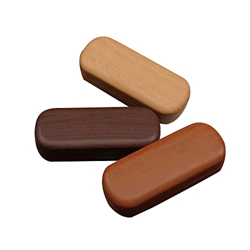 Image of Wood Grain Glasses Case,Hard Shell Glasses Case for Eyeglasses and Sunglasses