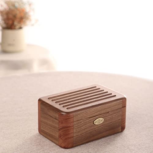 SOFTALK Vintage Square Wood Jewelry Box - Music Box Trinket Box Organizer Jewelry Decorative Box Keepsake Gift Box Case for Musical Box Gift Tune ; Can't help falling in love