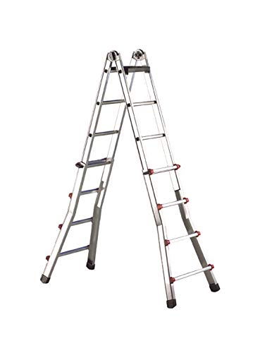 Svelt Scala Telescopica Professionale 9+9 gradini in Alluminio, Multiposizione, con Base Allargata, Scalissima