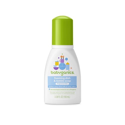 Image of BabyGanics Foaming Dish and Bottle Soap, Fragrance Free, 3.38 Ounce
