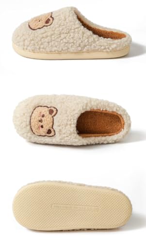 Bear Slippers for Women Fuzzy Memory Foam Slip-on Bedroom Slipper Cute Fluffy Winter Indoor House Shoes Slippers 2025 6