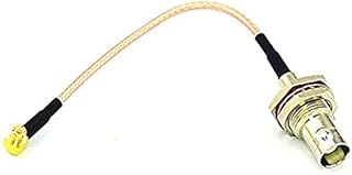 RF coaxial Coax Cable Assembly BNC Female Straight Bulkhead to MCX Male Right Angle Pigtail Cord Ships from USA