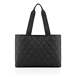 reisenthel classic shopper L rhombus black – Geräumige Shopping Bag und edle Handtasche in einem – Aus wasserabweisendem Material