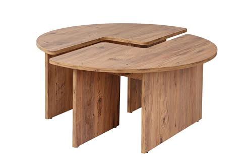 Table à café résistante aux rayures diamètre 90 cm en mélamine - 2