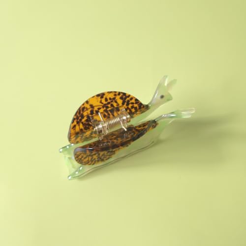 Pinza para cabello pequeña con diseño de caracol verde miniatura 3