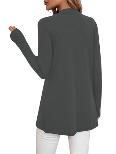 Image of Sweet Hearts Long Sleeve Black Cardigan for Women- Lightweight Open Front Knit Sweaters Women's Kimonos Fall Duster