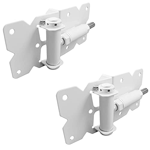 Jake Sales Self Closing Vinyl Fence Gate Single Gate Hardware Kit White (For Vinyl, Pvc Etc. Fencing) Fence Gate Kit - Single Fence Gate Kit Has 2 Hinges And 1 Latch W/Screws (Lockable Both Sides) #TOP4