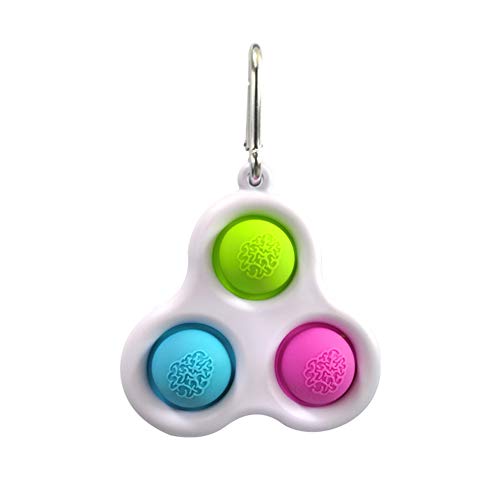 Simple Popper Fidget Bubble Toy, Fidget Dimple Toy with Fidget Keychain, Handheld Mini Silicone Stress Relief Popper Toys, Squeeze Bubble Sensory Toys for Kids Adults