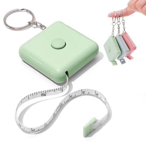 Cinta métrica retractil mini 1.5 m con llavero verde miniatura 2