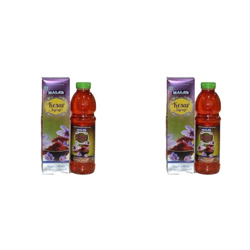 Image of Mala's Kesar Syrup, 750 Millilitre, Liquid, Vegetarian (Pack of 2)
