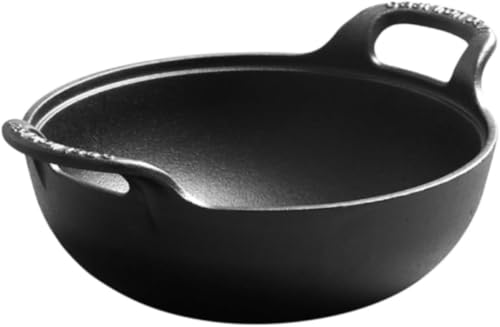 Vzqr 鋳鉄鍋 ガス火・IH対応 34cm 木蓋付き 両耳大型 丸底 多目的鍋 蓄熱性 高火力 均一加熱 土鍋風 家庭用 鍋料理・湯豆腐・おでん・うどん・ラーメン (20cm,カバーなし)