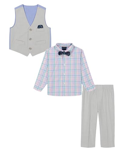 Image of Nautica Baby Boys 4-piece Suit Set with Dress Shirt, Vest, Pants, and Tie